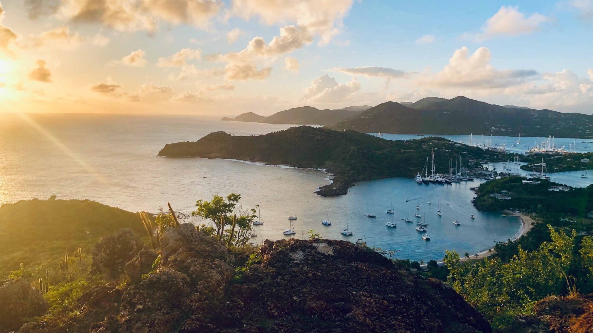 Looking down over Antigua, Antigua and Barbuda.