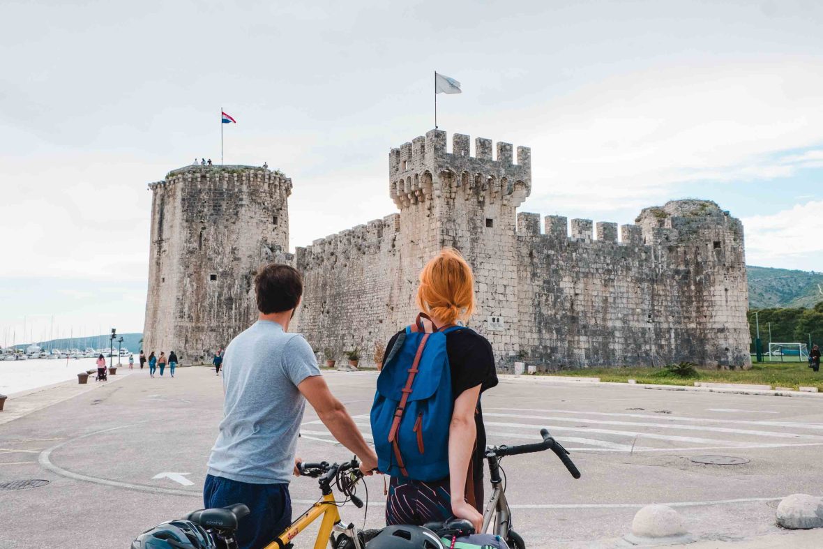 Cyclists in Trogir.